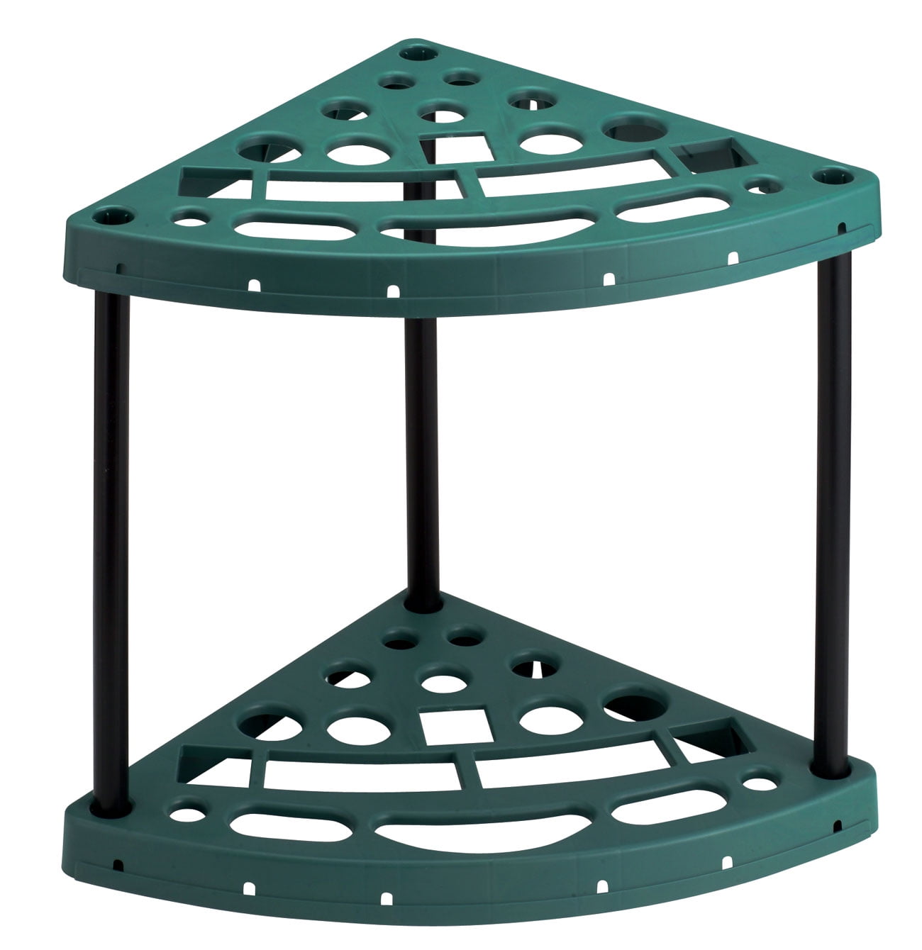 Freestanding Black Plastic Corner Garden Tool Rack