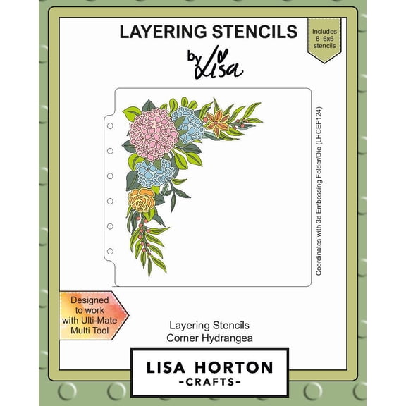 Corner Hydrangea 6x6 Layering Stencils