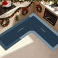 thumbnail image 1 of Corner Kitchen Mat 47x30x18 Inch Non-Slip Absorbent Rug L-Shaped Design for Wet Areas Blue Shade, 1 of 7
