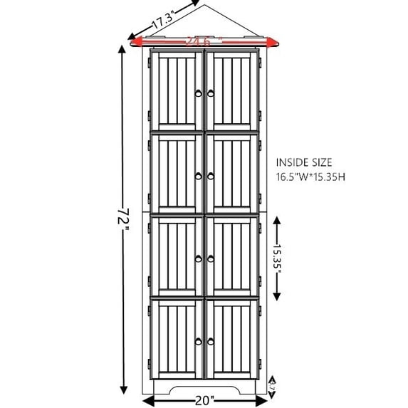 Mdf Tech Corner Kitchen Pantry Cabinet 8 Doors Tall Storage for Living Room ...