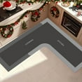 thumbnail image 1 of Corner Kitchen Rug, 1 Piece L-Shaped Floor Mats,Super Absorption Velvet Fleece Corner Mat for Home,Kitchen (Gray), 1 of 7