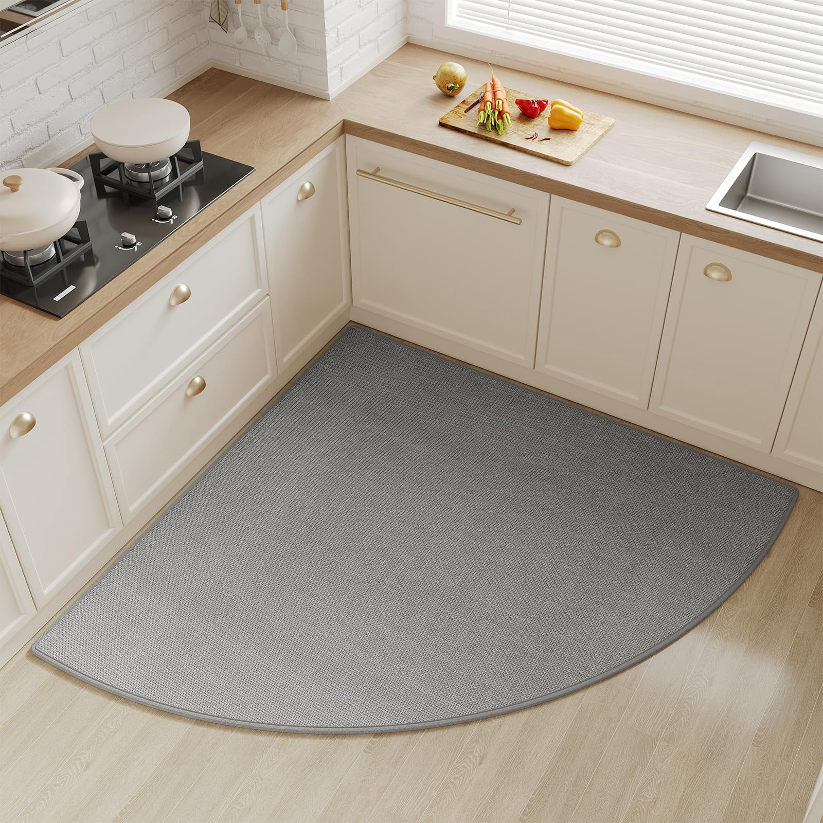Kitchen Rugs Options Corner Kitchen Rugs Non Slip Quarter Circle Gray Radi55