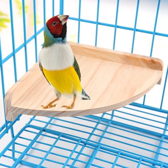 Wooden Platform For Budgies And Parakeets, Bird Perch Stand With Easy To Install Design And Smooth Surface For Active Fun And Different Levels In Cage