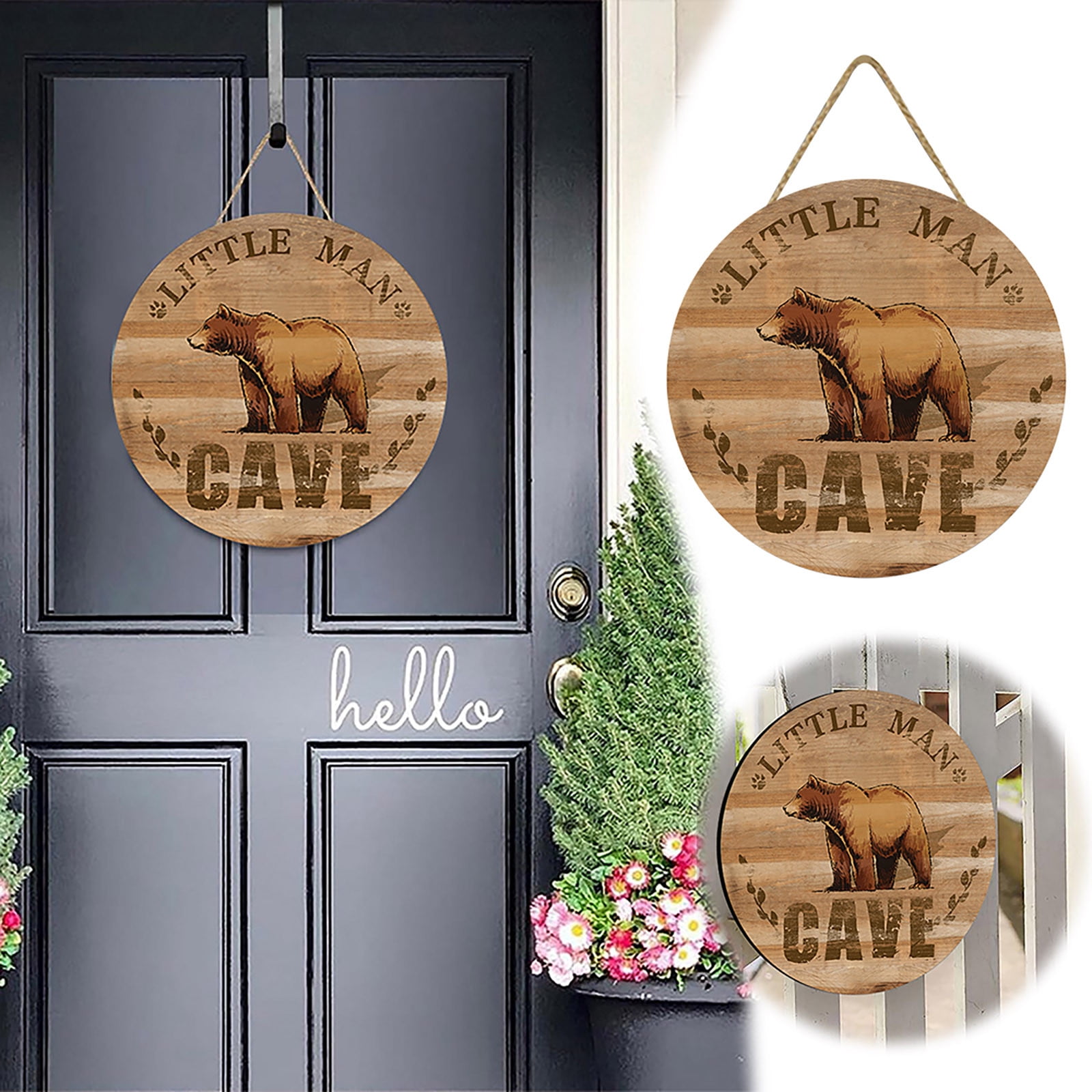 Corner with Lights Door Hanger Wall Set Vertical Bath Sign Home