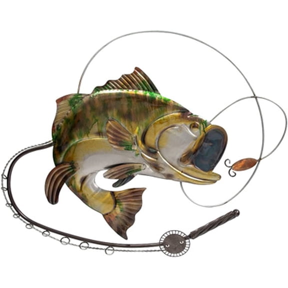 Corner Merchant Metal Fish Wall Art Lake House Decor Metal Fish Art Wall Sculpture