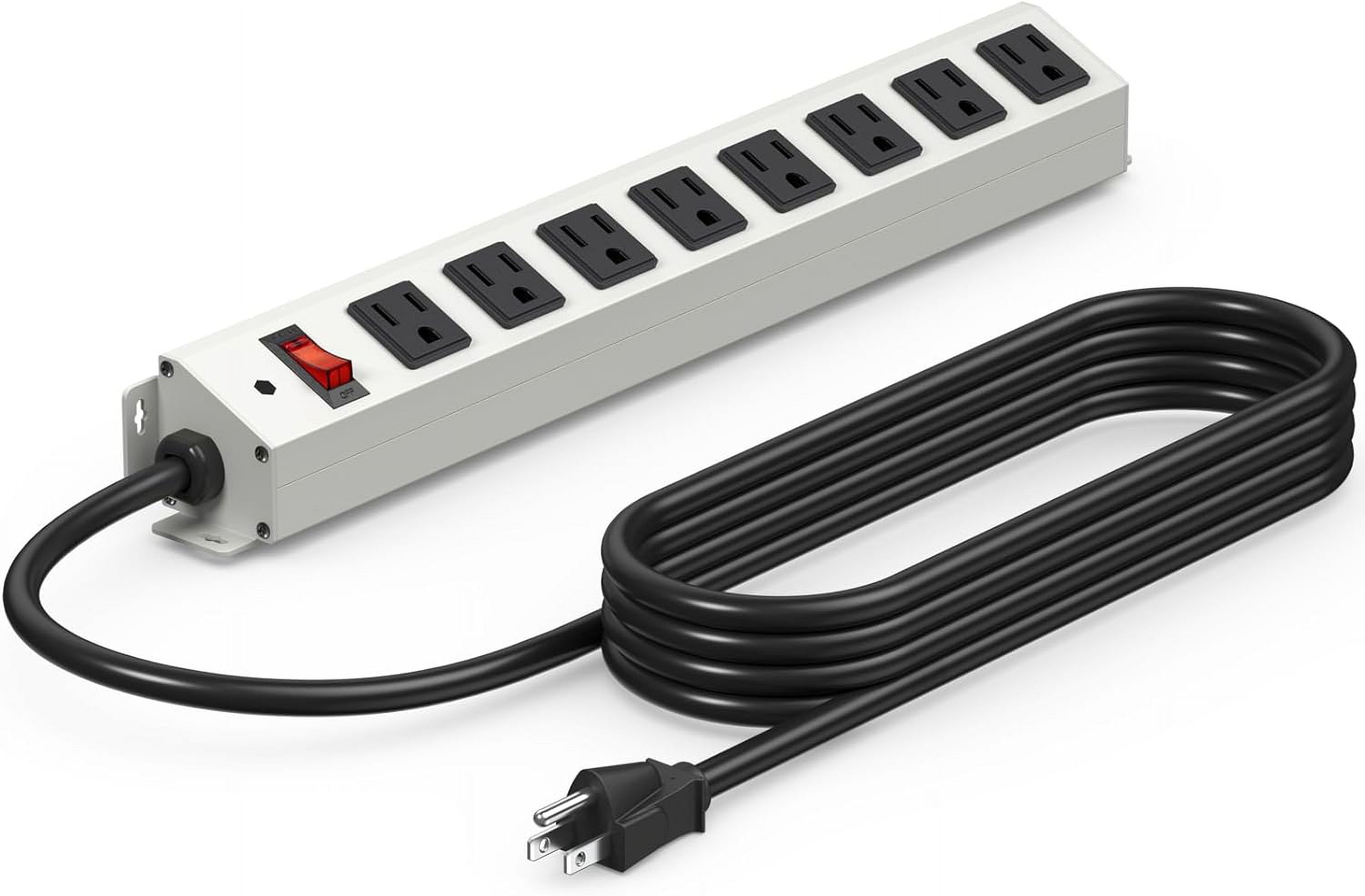 Corner Mount Angle Power Strip, Under Heavy Duty 8 Outlets