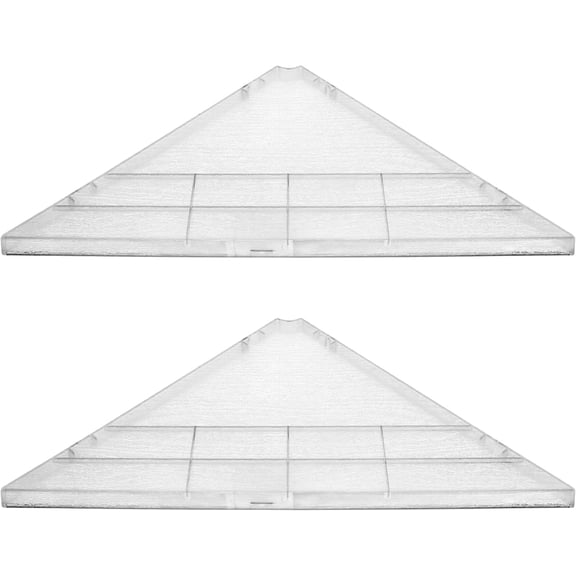 Corner Mounting Shelf Set of 2 – Easy to Install Floating Wall Shelves with Wood Grain Finish, Durable and Waterproof ABS Plastic for Kitchen, Bathroom, Living Room Home Décor (Clear)