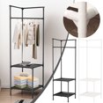 thumbnail image 1 of Corner Organizer with Multi-Functional Shelves, Detachable and Assemblable, Metal Storage Rack with Hooks for Bedroom, Entryway, Modern Space-Saving Design, 1 of 7