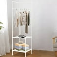 thumbnail image 1 of Corner Organizer with Multi-Functional Shelves, Detachable and Assemblable, Metal Storage Rack with Hooks for Bedroom, Entryway, Modern Space-Saving Design, 1 of 9