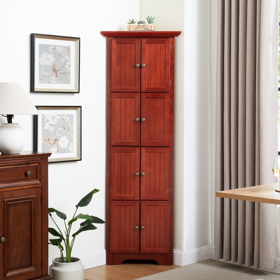 Corner Pantry Cabinet with Spacious Doors / Store Kitchen Supplies Efficiently