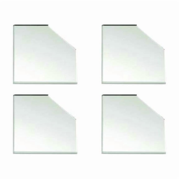 Corner Plates, 3 in L, 3 in W, 1/8 in H, Mirror 32504