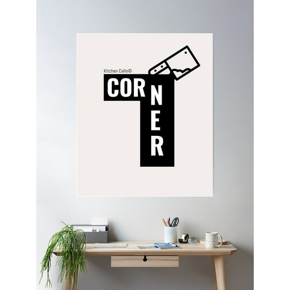 Corner Poster Wall Art, Modern Wall Decor For Living Room Bedroom, 24x36 UNFRAMED