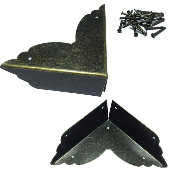 Corner Protectors Metal Bronze Box Corners Corner tive Side Length 2.8" Set of 10