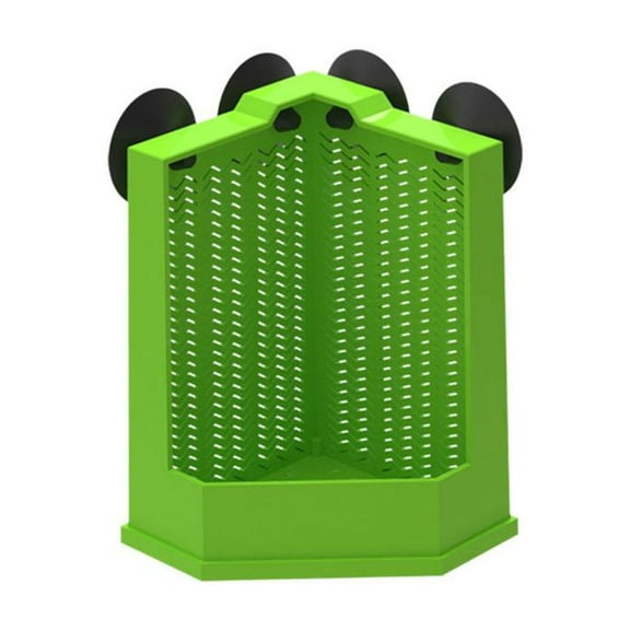 Corner Reptile Feeder Box Transparent ABS Plastic Multi-Functional Water Dish and Cave Habitat Decor
