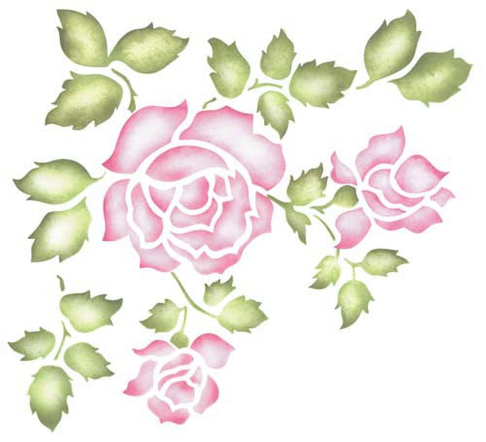 Corner Rose Wall Stencil SKU 709 by Designer Stencils