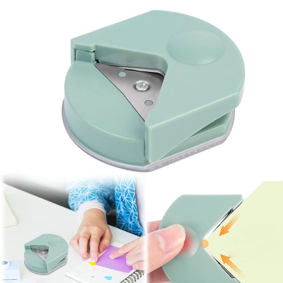 Corner Rounder, Corner Cutter, Round Corner Paper Cutter, 1Pcs Rounder Corner Cutter for Cardstock, Multifunctional Rounder Punch Paper, Crafts Paper Cutter Green 2.7x2.36 In