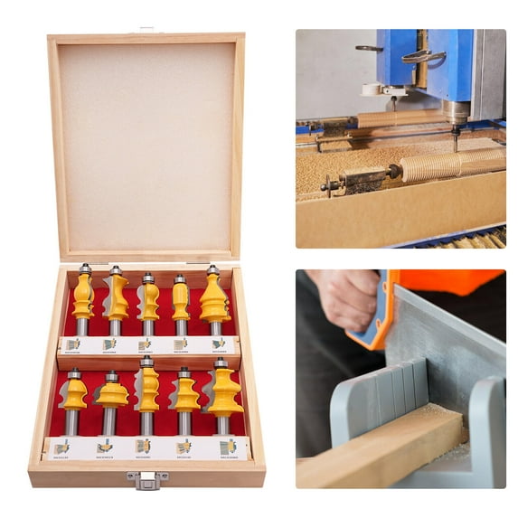 Corner Rounding Edge-Forming Roundover Beading Router Bit Set, Router Bit Set, Woodworking Milling Cutter Tools DIY 10pcs