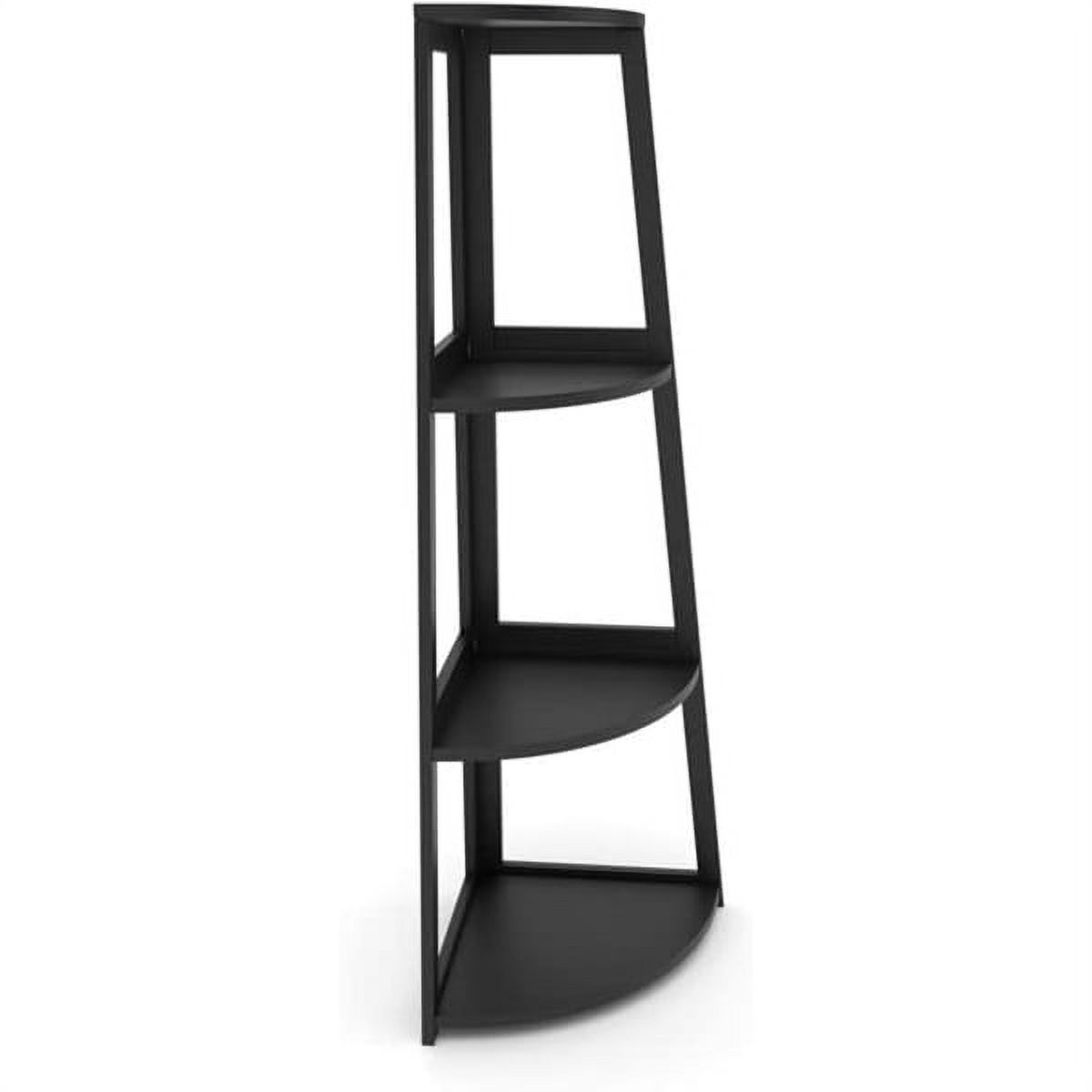 Corner Shelf, 4 Tier Bamboo Corner Bookshelf, 47.2 Inch Tall Bookcase