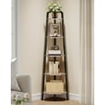 thumbnail image 1 of Corner Shelf, 5-Tier Ladder Corner Shelf, Ladder Bookshelf, 59.6" Tall Vertical Display Stand, Metal Frame Bookshelf, for Living Room, Bedroom, Kitchen, Greige and Black, 1 of 17