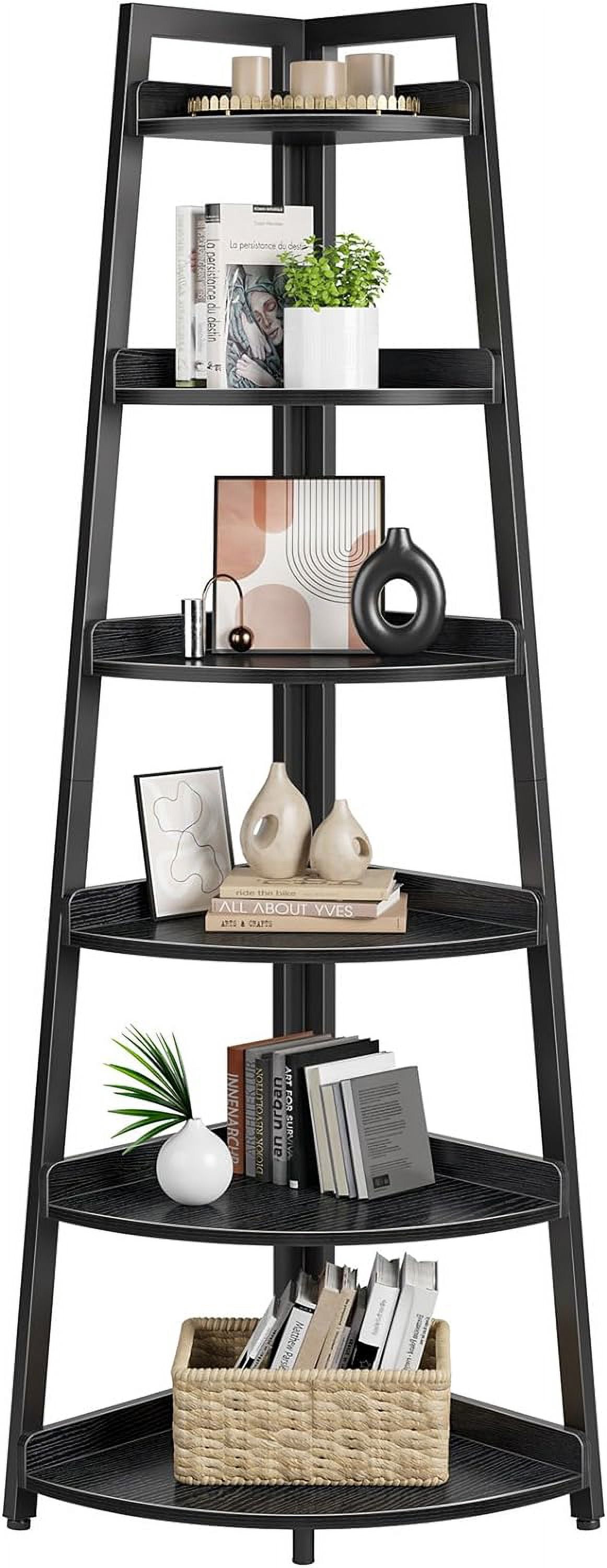Corner Shelf, 6 Tier Corner Bookshelf, 70.9" Tall Display Organizer ...