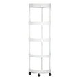 thumbnail image 1 of Corner Shelf Organizer, Rolling Cart Storage, Multi-Functional Bathroom and Kitchen Storage, Five Tier Waterproof Plastic with Wheels, 1 of 7