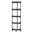 thumbnail image 1 of Corner Shelf Organizer, Rolling Cart Storage, Multi-Functional Bathroom and Kitchen Storage, Five Tier Waterproof Plastic with Wheels, 1 of 7