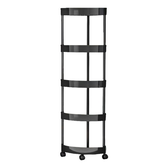 Corner Shelf Organizer, Rolling Cart Storage, Multi-Functional Bathroom and Kitchen Storage, Five Tier Waterproof Plastic with Wheels