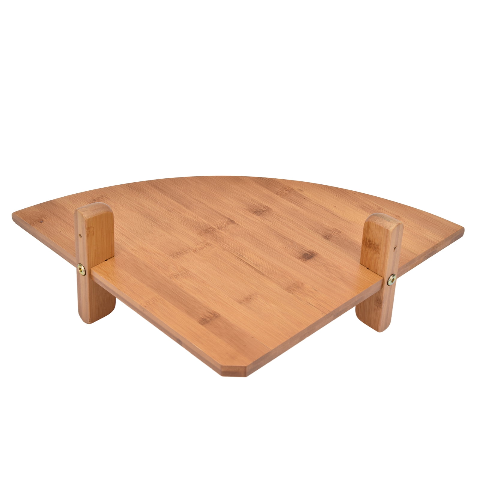 Corner Shelf, Round End Bamboo Wood Corner Shelf Modern Style For