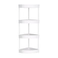 thumbnail image 1 of Corner Shelf Stand, Corner Bookshelf Storage Stand, Tall Display Shelf for Bathroom, Living Room Decor, 4 Tier (White), 1 of 7