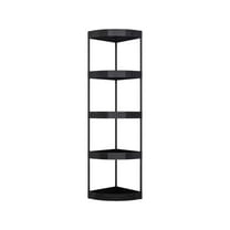 Corner Shelf Stand, Corner Bookshelf Storage Stand, Tall Display Shelf for Bathroom, Living Room Decor, 5 Tier (Black)