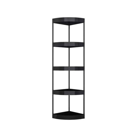 Corner Shelf Stand, Corner Bookshelf Storage Stand, Tall Display Shelf for Bathroom, Living Room Decor, 5 Tier (Black)