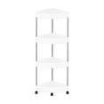 thumbnail image 1 of Corner Shelf Stand with Rolling Wheels,4 Tier Corner Bookshelf with Guardrail,Tall Corner Bathroom Shelves Corner Shelving Unit for Bedroom,Bathroom,Small Space, 1 of 6