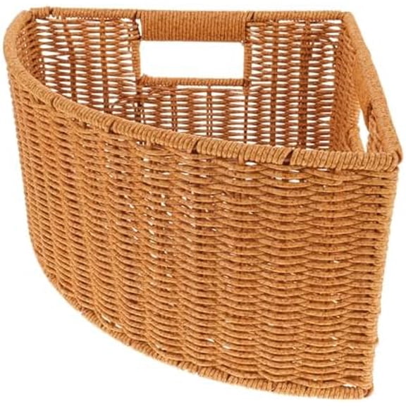 Corner Shelf Storage Basket: Plastic Triangular Wardrobe Organizers Box - Wedge Fan-Shaped Corner Bin for Living Room Bathroom Bedroom Small Space$$Home Decor, Kitchen, & Other