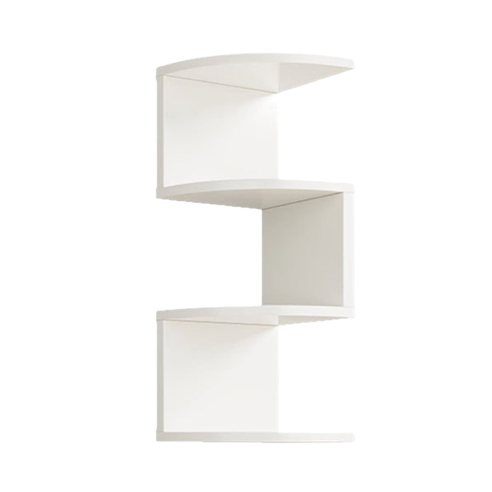 Corner Shelf Wall Mount, 4-Tier Floating Corner Bookshelf with Rounded Edge, Plant Shelf for Bedroom, Living Room, Bathroom, Home Office, White