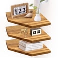 thumbnail image 1 of Corner Shelf Wall Mount, Set of 3 Solid Acacia Wood 11.8 x 16.5 inches Floating Corner Shelves, Smooth - Durable - Attractive Corner Shelves for Bedroom Living Room Bathroom Kitchen, 1 of 7