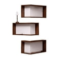 thumbnail image 1 of Corner Shelf Wall-Mounted,3PCS Floating Corner Shelves for Wall, Corner Bookshelves for Living Room, Bedroom, Bathroom, Home Office, Rustic Brown 2025 New, 1 of 8