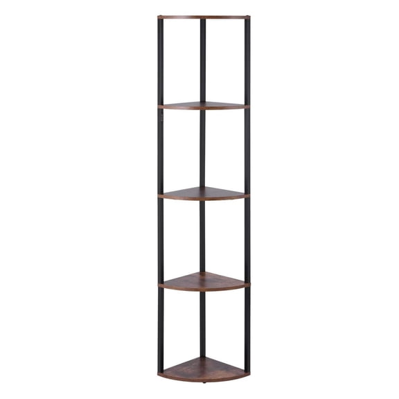 Corner Shelf with LED Lights, 64 5 Tier Bookshelf for Collectibles