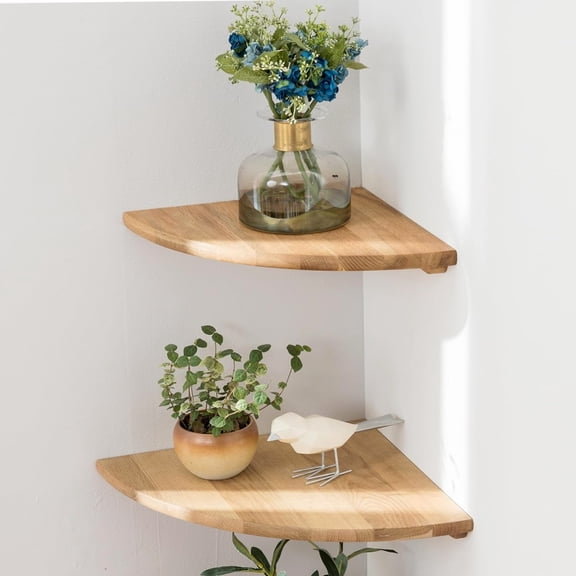 Corner Shelves, Floating Corner Shelf 7inch, Oak