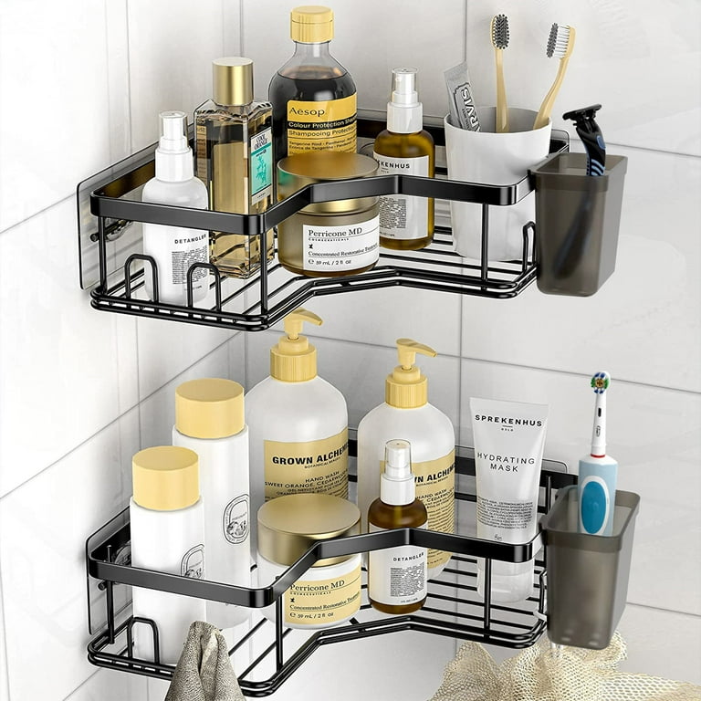 Corner Shower Caddy, 2-Pack Lampao Shower Organizer Shelves with