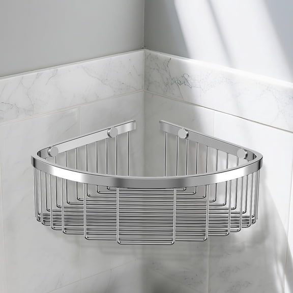Corner Shower Caddy Basket - 304 Stainless Steel Corner Storage Rack,Organizer Wall Mounted Basket,Washbasin shelf Suitable For Bathroom & Kitchen-Triangle Basket