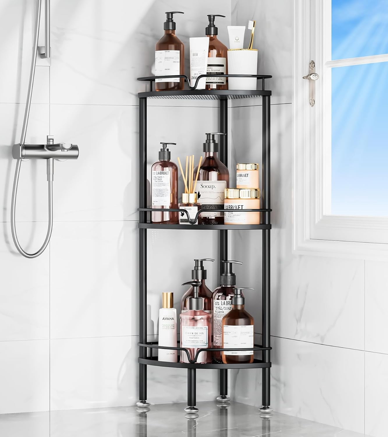 Corner Shower Caddy Free Standing, Stainless Steel Stand up Shower ...