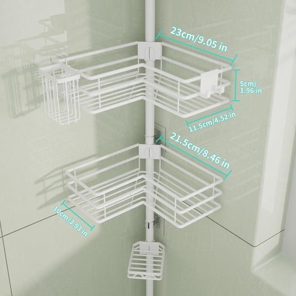 Corner Shower Caddy Organizer - White
