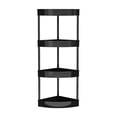 thumbnail image 1 of Corner Shower Caddy Stand 4-Tier Rustproof Anodized Aluminum Standing Shower Organizer, Shower Caddy Corner Dual Stability to Anti-Shaking-Height(Black), 1 of 8