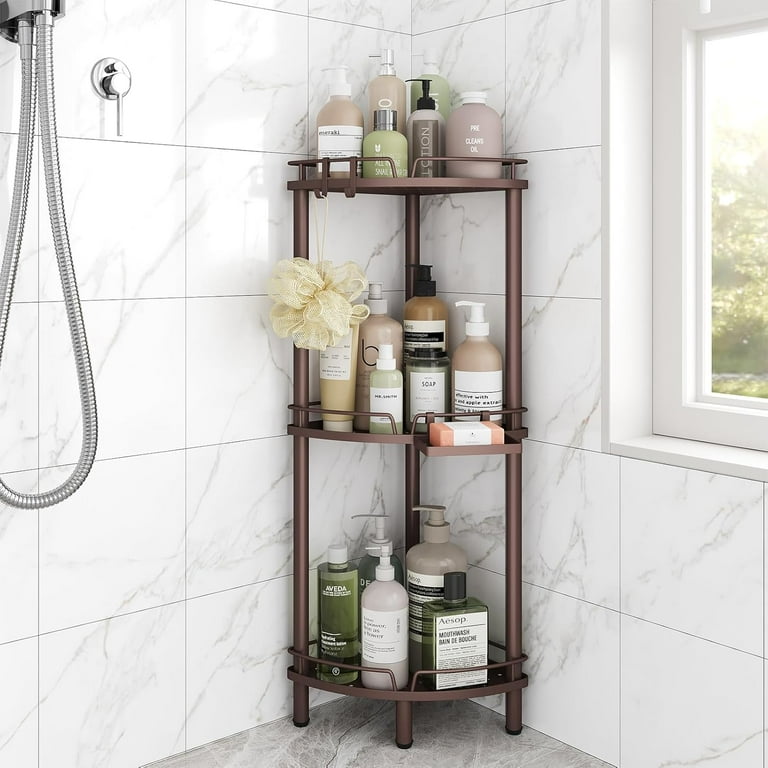 Hanging Shower Caddy Khhdgfhh Adjustable Anti-Slip Shower Caddy Over Head Rustproof Bathroom Hanging Organizer 2 Hooks Razor Drilling Shelves Storage Rack 3 Tier Grey Rustproof Shower Caddy 1 thumbnail image