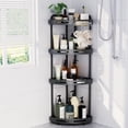 thumbnail image 1 of Corner Shower Caddy Standing - 4 Tier Acrylic Shower Organizer with Soap Holder, Aluminium Corner Shelf Standing for Bathroom, 1 of 7