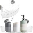 thumbnail image 1 of Corner Shower Caddy with Suction Cups, Wall Mounted Shower Organizer Plastic Shower Rack for Small Bathrooms, Kitchen, Removable Drill-Free Heavy Duty Shower Shelf Shower Basket, 1 of 11