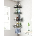 thumbnail image 1 of Corner Shower Caddy Tension Pole, 4-Tier Rustproof Bathroom Organizer Storage for Inside Shower Bathtub Shampoo,39 to 113 Inch Adjustable Floor Standing Shelves Black, 1 of 6