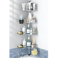 thumbnail image 1 of Corner Shower Caddy Tension Pole: 4tier adjustable Rustproof Bathroom Organizer Shelves - Bathtub shampoo rack 43.5-120 inch, 1 of 12