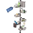thumbnail image 1 of Corner Shower Caddy Tension Pole,Adjustable 30-120 Inch Bathroom Organizer Storage,Rustproof 6-Tier Shower Corner Shelves,Towel Rack, Toothbrush Holder, Soap Dish Organizers, 1 of 18