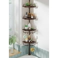 thumbnail image 1 of Corner Shower Caddy Tension Pole Brown Shower Caddy 18/8 Stainless Steel Rustproof 4 Tier Adjustable Shower Organizer Bathroom Shower Shelves Shower Storage Rack 32-122inch, 1 of 13